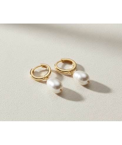 Zia Single Pearl Charm Silver Dangle Earring