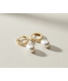 Zia Single Pearl Charm Silver Dangle Earring Zia Single Pearl Charm Silver Dangle Earring