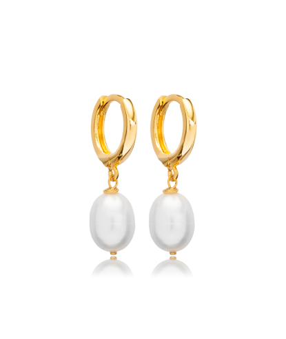 Zia Single Pearl Charm Silver Dangle Earring