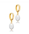 Zia Single Pearl Charm Silver Dangle Earring Zia Single Pearl Charm Silver Dangle Earring