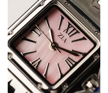 Zia Ladies Silver Watch – Pink Dial, Quartz, 24 mm