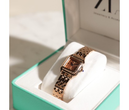 Zia Ladies Rose Gold Watch – Crystal Dial, Quartz, 24 mm