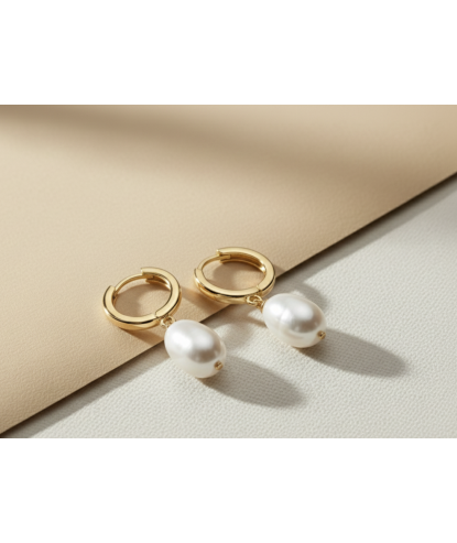 Zia Single Pearl Charm Silver Dangle Earring