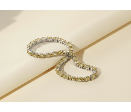 Zia Oval Citrine CZ Tennis Bracelet | 925 Sterling Silver
