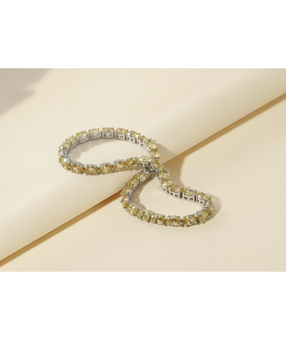 Zia Oval Citrine CZ Tennis Bracelet | 925 Sterling Silver
