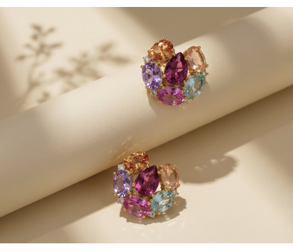Zia The Mojito Multi Button Stud Earrings