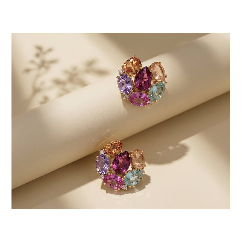 Zia The Mojito Multi Button Stud Earrings