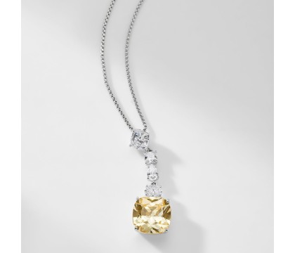 Zia Solely  Yellow CZ Y Necklace