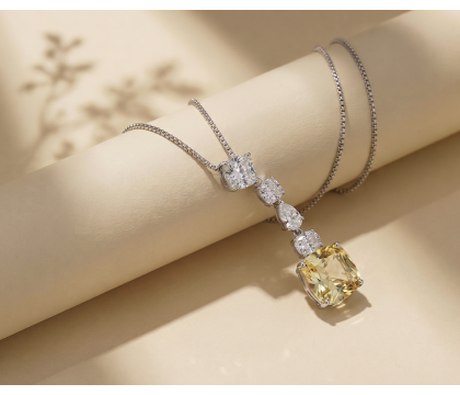Zia Solely  Yellow CZ Y Necklace