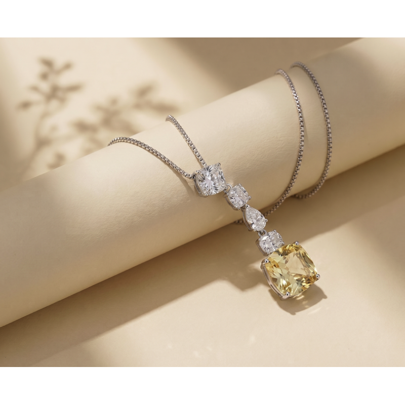 Zia Solely  Yellow CZ Y Necklace