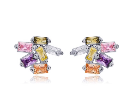 Zia Handcrafted Mix Stone Earrings 925 Silver