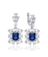 Zia Handcrafted Sapphire Cluster Drop Earrings 925 Silver Zia Handcrafted Sapphire Cluster Drop Earrings 925 Silver