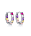 Zia Mixstone Colorful Drop Cuff Stud Earrings 925 Silver Zia Mixstone Colorful Drop Cuff Stud Earrings 925 Silver