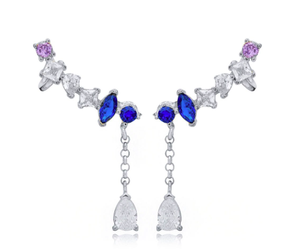 Zia Summer Huggie Hoop Earrings 925 Silver