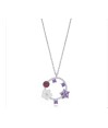 Zia Summer Flower Necklace, Pearl & Amethyst Stones 925 Ssilver Zia Summer Flower Necklace, Pearl & Amethyst Stones 925 Ssilver
