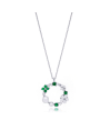 Zia Summer Emerald & Seed Pearl Pendant Necklace 925 Silver Zia Summer Emerald & Seed Pearl Pendant Necklace 925 Silver