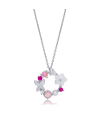 Zia Summer Flower Butterfly Round Charm Pendant Necklac 925 Silver Zia Summer Flower Butterfly Round Charm Pendant Necklac 925 Silver