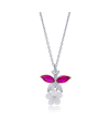 Zia Ruby Zircon Dainty Flower Charm Pendant Necklace 925 Silver Zia Ruby Zircon Dainty Flower Charm Pendant Necklace 925 Silver