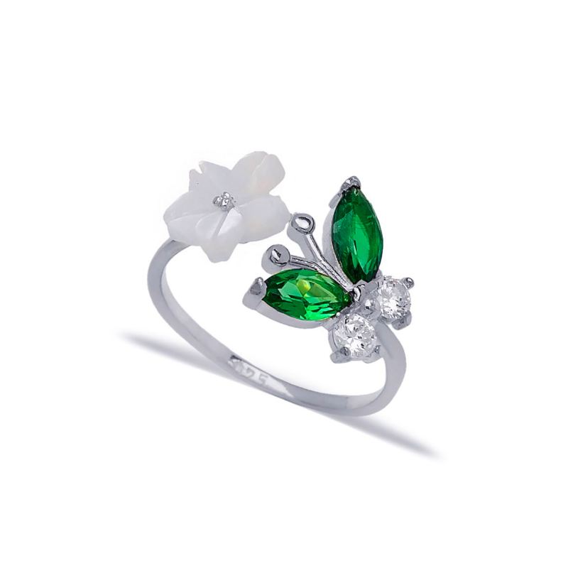 Zia Summer Adjustable Butterfly Ring 925 Silver