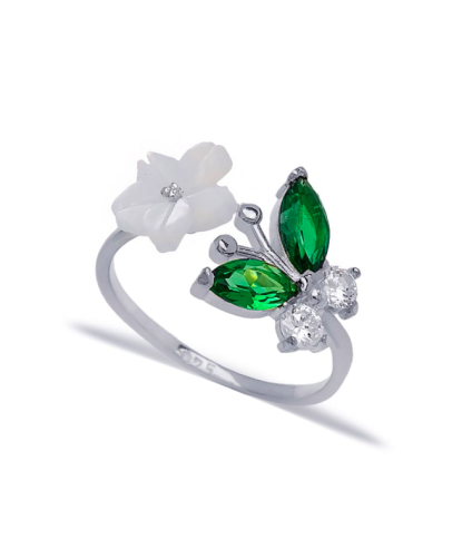 Zia Summer Adjustable Butterfly Ring 925 Silver