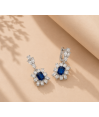 Zia Handcrafted Sapphire Cluster Drop Earrings 925 Silver Zia Handcrafted Sapphire Cluster Drop Earrings 925 Silver