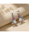 Zia Handcrafted Flower Butterfly Drop Stud Earrings