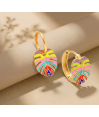 Zia Summer Palm Leaf  Hoop Earrings 22 K Gold Plated