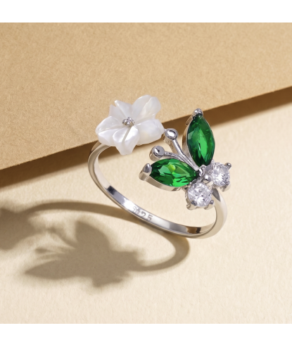 Zia Summer Adjustable Butterfly Ring 925 Silver