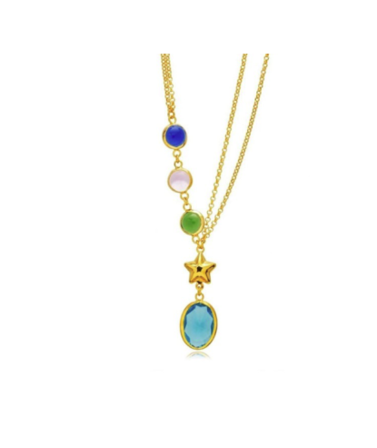Zia Handcrafted Summer Layered Necklace 22 K Gold Plated